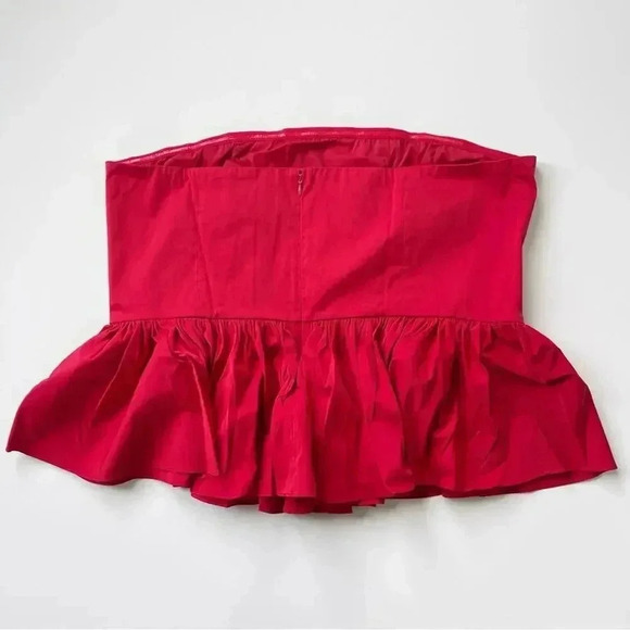 J. Crew Strapless taffeta peplum top in Red Plus Size 20 NWT - Picture 7 of 8